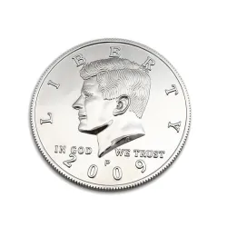 Moneda Jumbo de Medio Dolar Cromada 7,5 CM (Replica)