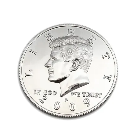 Moneda Jumbo de Medio Dolar Cromada 7,5 CM (Replica)