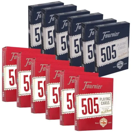 Pack Barajas Fournier 505 Poker Premium (6 Rojas/6Azules)