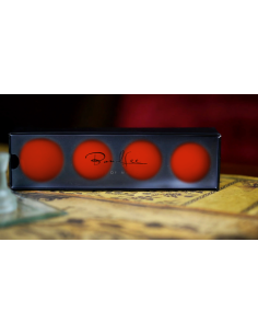 Bolas de Manipulación Perfectas Profesional 4 cm 1,7" Rojo - Bond Lee (4 Bolas + 2 Cascarillas)